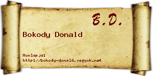 Bokody Donald névjegykártya